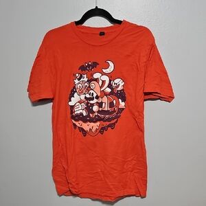 Orange Super Mario Halloween L Graphic T-Shirt